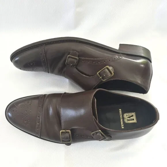 👞 Bruno Magli Alfanzo Shoes – Men's 11M – Dark Brown Monk Strap – Italy Leather - Picture 8 of 11
